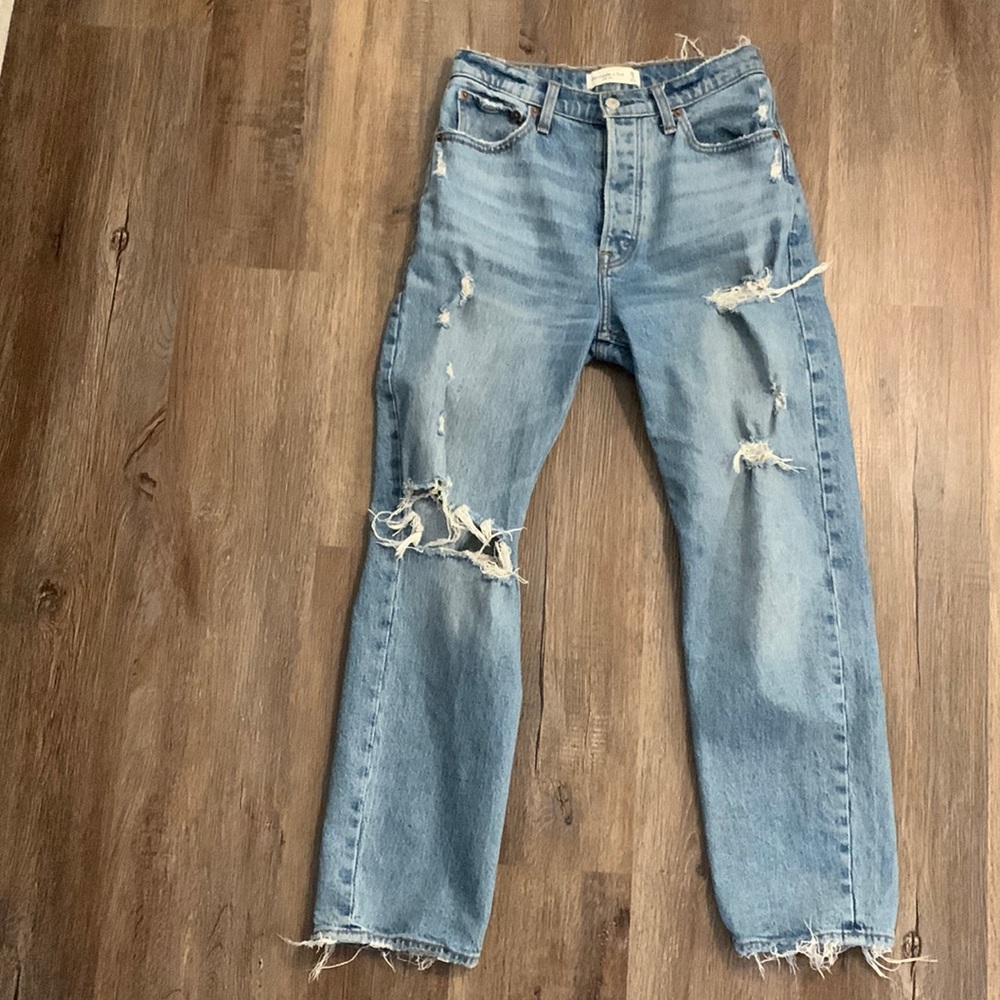 Abercrombie high rise dad jean